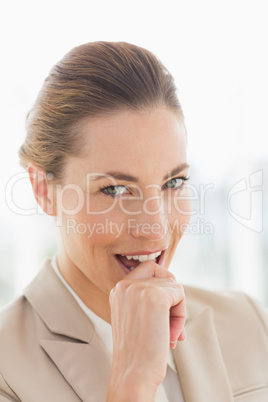 Close-up portrait of a young businesswoman