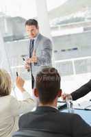Business people in office at presentation