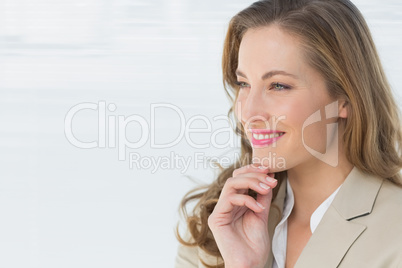 Close-up of a thoughtful businesswoman looking away