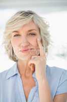 Close-up portrait of a smiling businesswoman