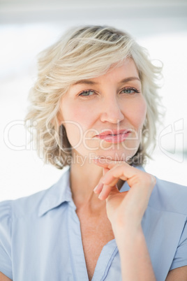 Close-up portrait of a smiling businesswoman