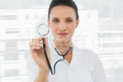 Portrait of a female doctor with stethoscope Portrait of a female doctor with stethoscope