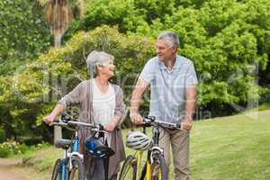 Senior couple on cycle ride