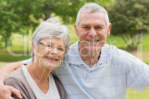 Portrait of a senior couple at park