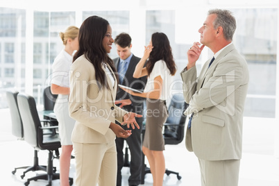 Business people meeting and talking together