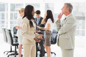 Business people meeting and talking together