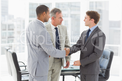 Businessman introducing new colleagues
