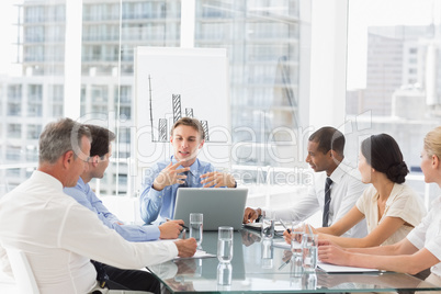 Business team having a meeting in board room