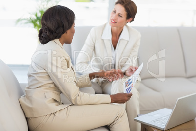 Businesswomen having a meeting on the couch