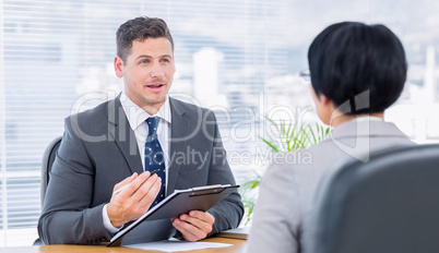 Recruiter checking the candidate during job interview