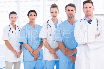 Portrait of serious confident group of doctors