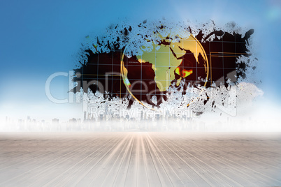 Splash showing earth graphic