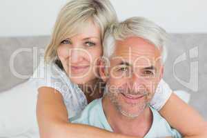 Closeup portrait of a loving mature couple