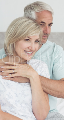 Closeup portrait of a loving mature couple