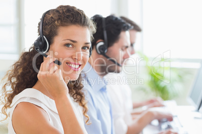Confident female call center agent