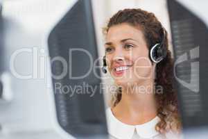 customer service agent working in call center