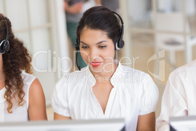 Female customer service agent in call center