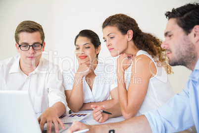 Business people working on laptop