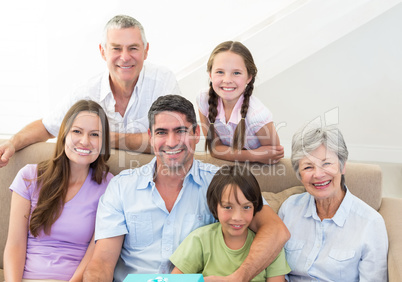 Smiling multigeneration family