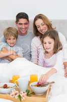 family having breakfast