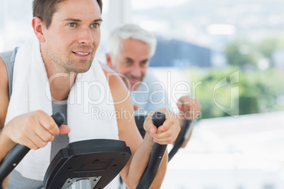 Man using exercise machine