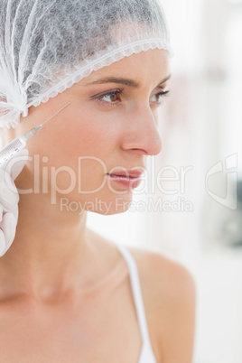 Woman having botox injection