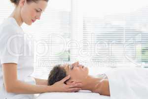 Beautiful woman receiving massage