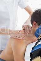 Man receiving shoulder massage
