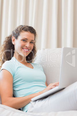 Woman using laptop