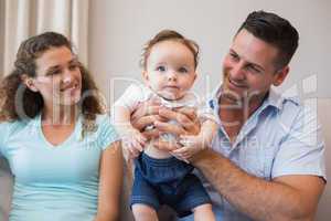Happy family with baby boy