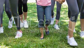 Females participating in breast cancer campaign