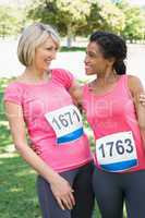 Women participating in breast cancer marathon