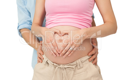 Expectant parents embracing