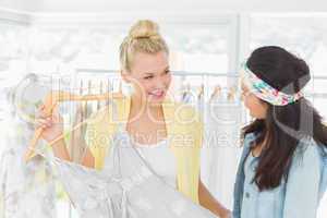 Women shopping in clothes store