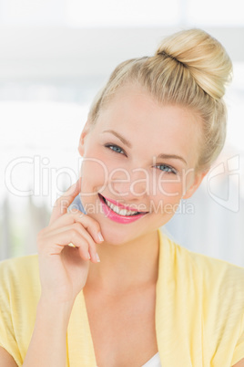 Closeup portrait of a beautiful young woman