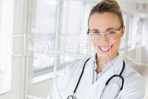 Closeup portrait of a beautiful female doctor