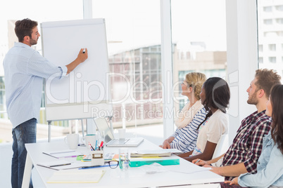 Man presenting an idea to his co workers