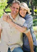 Loving couple spending time together in park