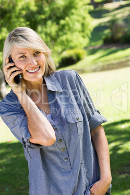 Woman talking on cell phone