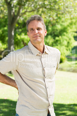 Confident man in park