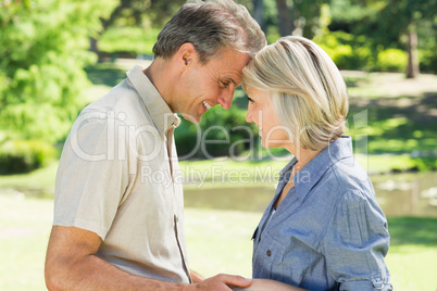 Romantic couple in park