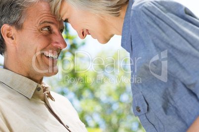 Couple head to head in park