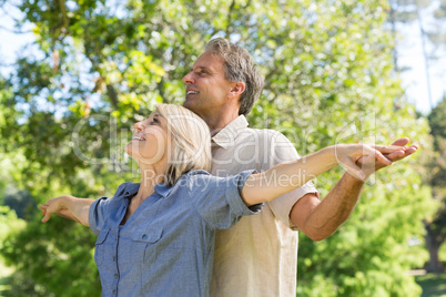 Romantic couple in park