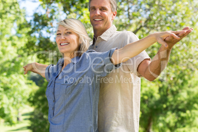 Happy couple in park