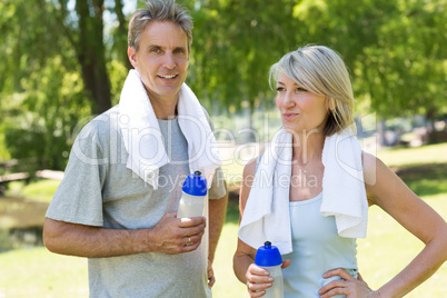 Fit couple in the park