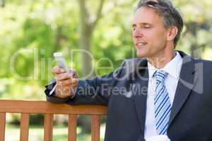 Businessman using smartphone