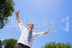 Successful businessman screaming