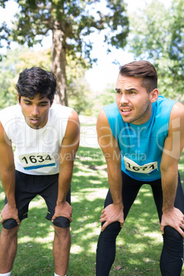 Tired marathon runners