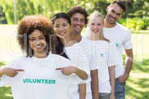 Environmentalist showing volunteer tshirt