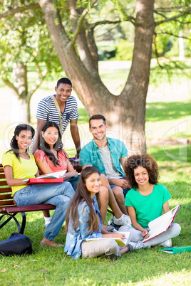 University students studying at campus